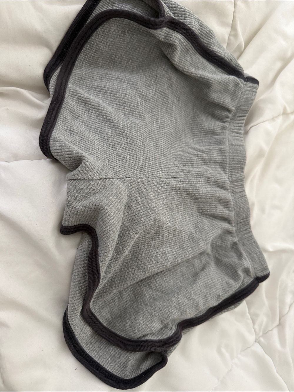 Gray Ruffle Edge Lounge Shorts